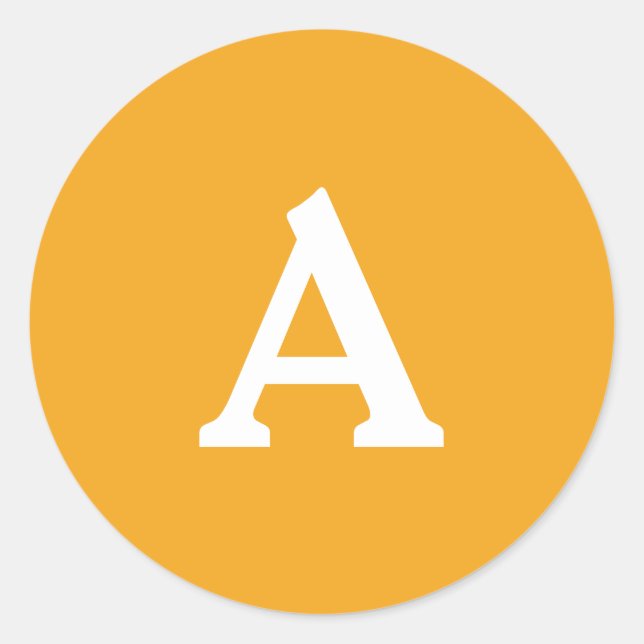 Adesivo Selo de Envelope Monograma Personalizado Laranja e (Frente)