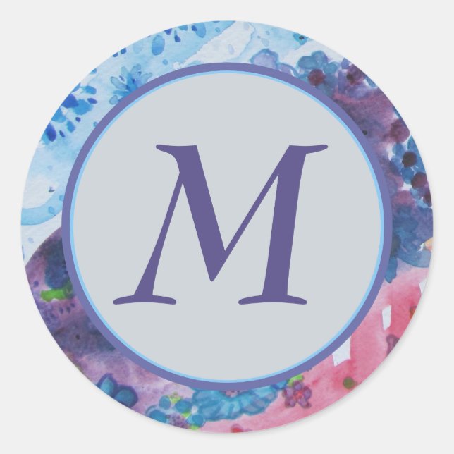 Adesivo Selo de Envelope na moda Monograma (Frente)