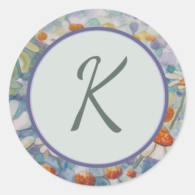 Adesivo Selo de Envelope na moda Monograma (Frente)