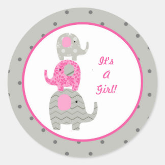 Adesivo Selo de Envelope Personalizado de Elefante de Cinz