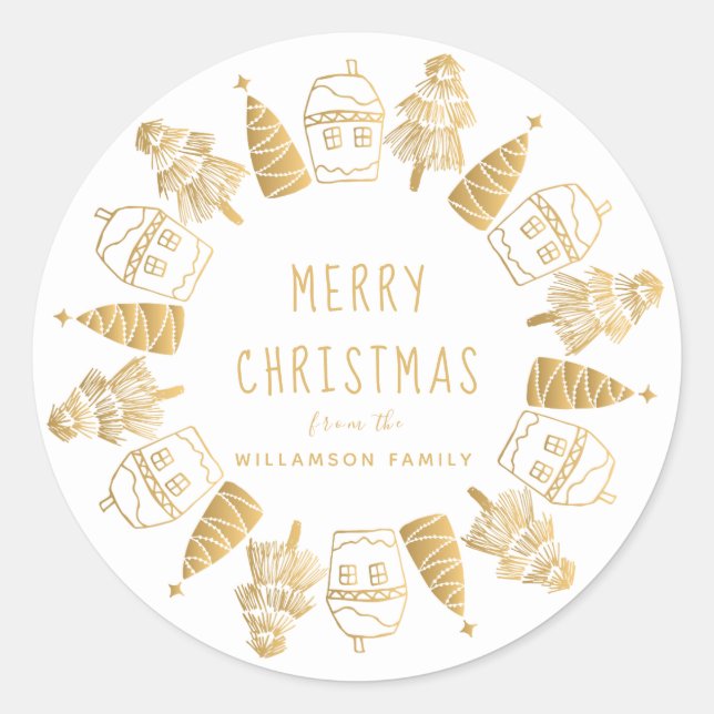 Adesivo Selo de Envelope Personalizado de Feliz Natal (Frente)