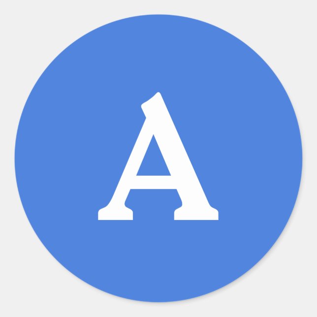 Adesivo Selo de Envelope Personalizado de Monograma Azul e (Frente)