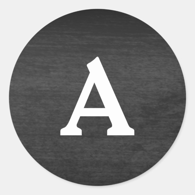 Adesivo Selo de Envelope Personalizado de Monograma Preto  (Frente)