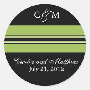 Adesivo Selo de envelope preto e verde