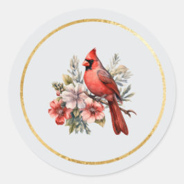 Adesivo Selo de Envelope Redondo Brilhante de Cardinal