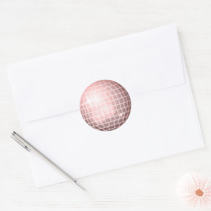 Adesivo Selo de Envelope Rosa de Champanhe Retro 70s