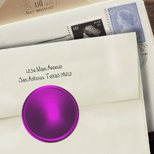 Adesivo Selo de Envelope Rosa Magenta