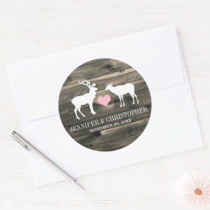 Adesivo Selo de Envelope Rustic Country Buck and Doe