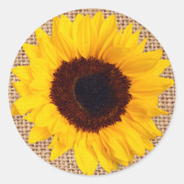 Adesivo Selo de Envelope Rustic Sunflower Burlap Sticker