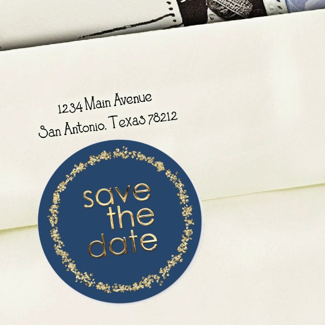 Adesivo Selo de Envelope Salve a Data Qualquer Cor Dourado (Criador carregado)