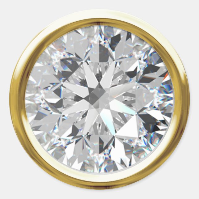 Adesivo Selo de Envelope Shiny Diamond Dourado (Frente)