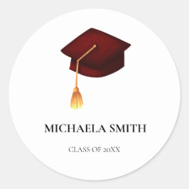 Adesivo Selo de Envelope Simples Maroon School