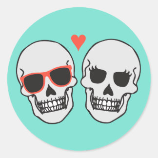 Adesivo Selo de Envelope Skeleton Wedding (Turquoise)