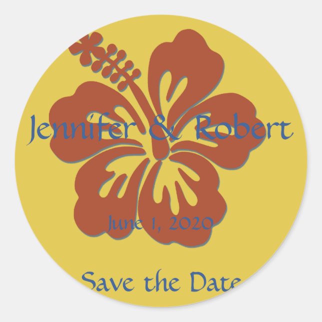 Adesivo Selo de Envelope Tropical de Hibisco (Frente)