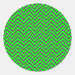 Adesivo Selo de Envelope Verde/Cinza Neon Moderno Chevron