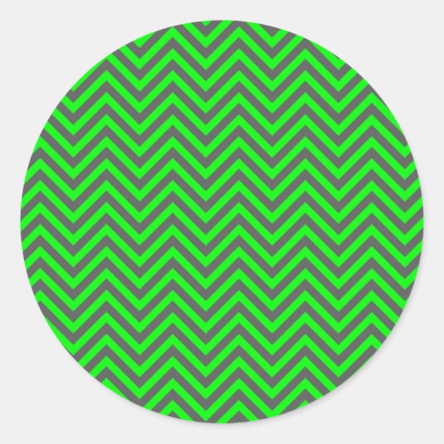 Adesivo Selo de Envelope Verde/Cinza Neon Moderno Chevron (Frente)