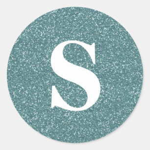 Adesivo Selo de Envelope Verde de Monograma Luminoso Elega