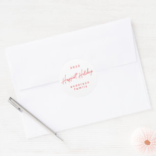 Adesivo Selo de Envelope Vermelho Branco de Férias Felizes