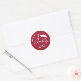 Adesivo Selo de Envelope Vermelho Carmesim para Festa de F