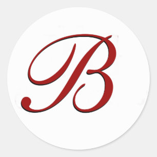 Adesivo Selo de Envelope Vermelho com Monograma