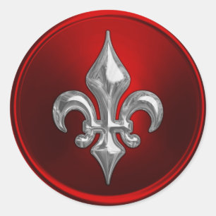 Adesivo Selo de Envelope Vermelho e Prata