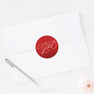 Adesivo Selo de Envelope Vermelho Escarlate de Formatura e
