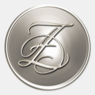 Adesivo Selo de Envelope Z Silver Monograma