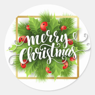 Adesivo Selo de Envelopes Feliz Natal