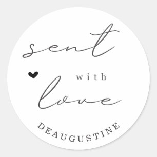 Adesivo Selo de Envelopes Personalizado Enviado com Amor