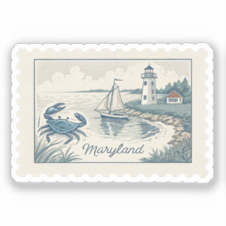 Adesivo Selo de Farol do Caranguejo Azul de Maryland Vinta
