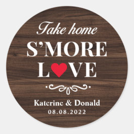 Adesivo Selo de Favor de Amor S'more Marrom de Veio de Mad