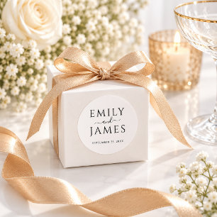 Adesivo Selo de Favor de Casamento com Nomes de Casal Mini