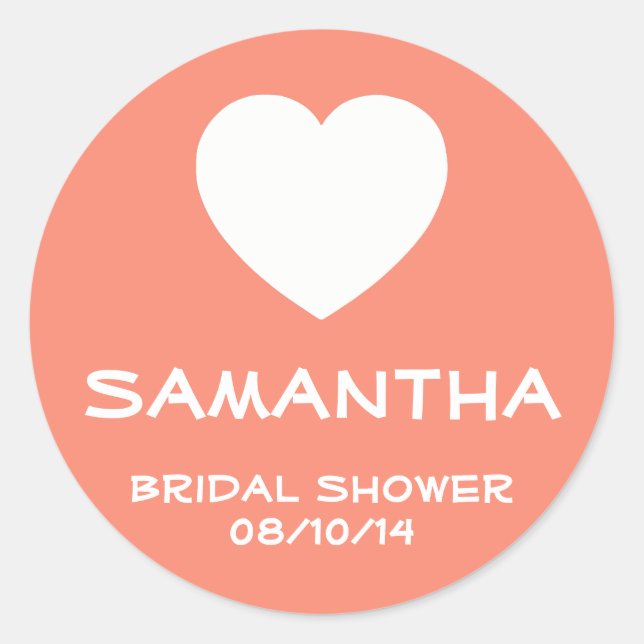 Adesivo Selo de Favor de Coração Branco e Gengibre (Frente)