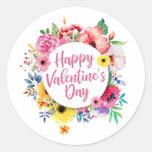 Adesivo Selo de Feliz dia de os namorados Floral Elegante