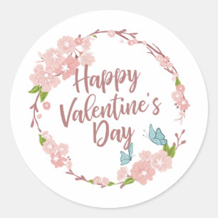 Adesivo Selo de Feliz dia de os namorados Floral Elegante