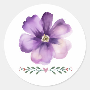 Adesivo selo de flor púrpura