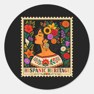 Adesivo Selo de Flores do Mês da Herança Hispânica Latim