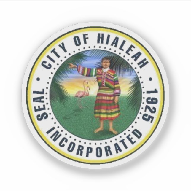 Adesivo Selo de Hialeah, Flórida (Frente)
