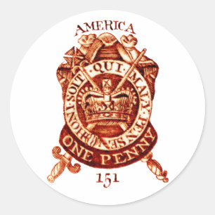 Adesivo Selo de imposto de 1765 americanos