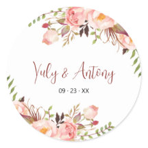 Selo de Jardim de Rosas Beije com Aquarela Arte