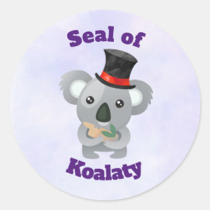 Adesivo Selo de Koalaty com o urso de Koala bonito