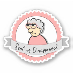 Adesivo Selo de Lugno da Senhora do Vinheta de Desaprovaçã