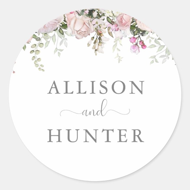 Adesivo Selo de Monograma Floral de Primavera (Frente)