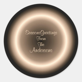 Adesivo Selo de Natal Círculo Iluminado com Creme Marrom