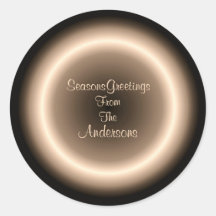 Selo de Natal Círculo Iluminado com Creme Marrom