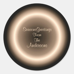 Adesivo Selo de Natal Círculo Iluminado com Creme Marrom