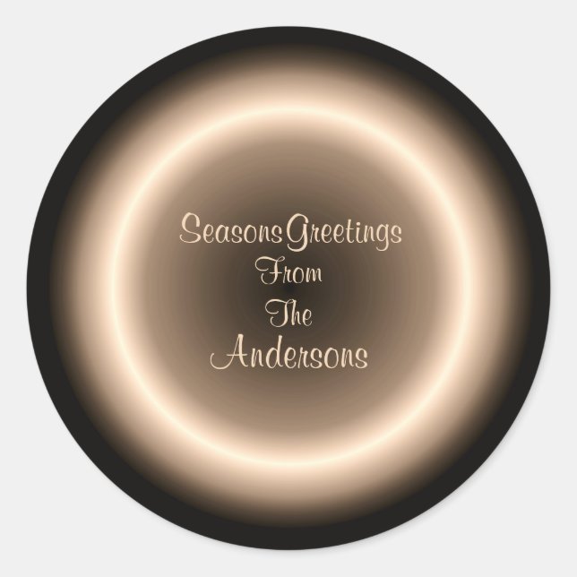 Adesivo Selo de Natal Círculo Iluminado com Creme Marrom (Frente)