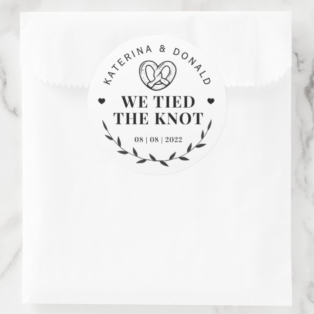 Adesivo Selo de Nó Vintage Branco Rústico Casamento (Bolsa)