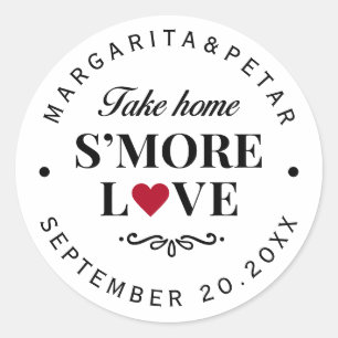 Adesivo Selo de Noiva de Amor de S'more Branco Doce
