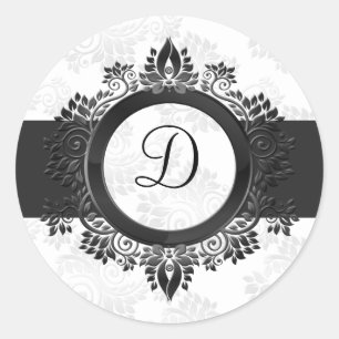 Adesivo selo de prata do envelope do monograma